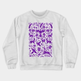 Mexican Otomí Design in Purple Crewneck Sweatshirt